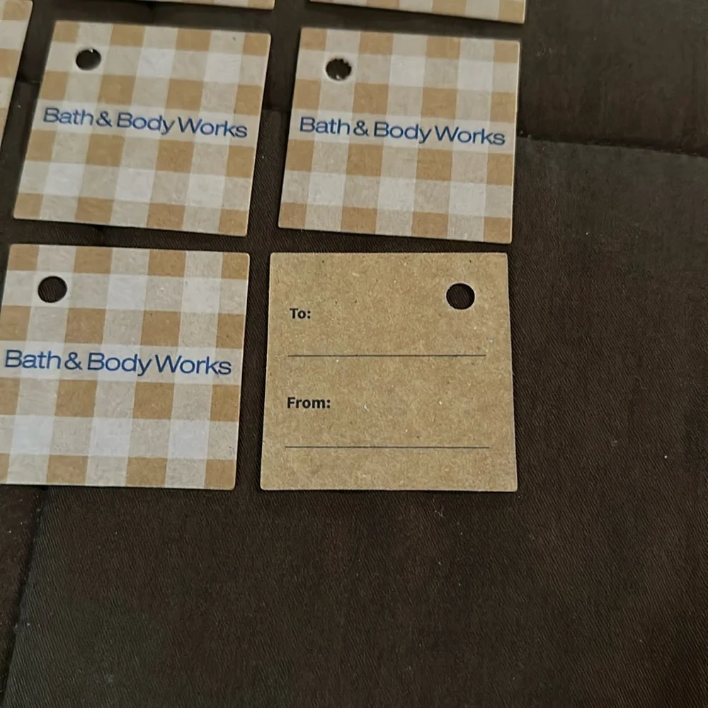 Bath & Body Works Small Cardboard Gingham Gift Tags